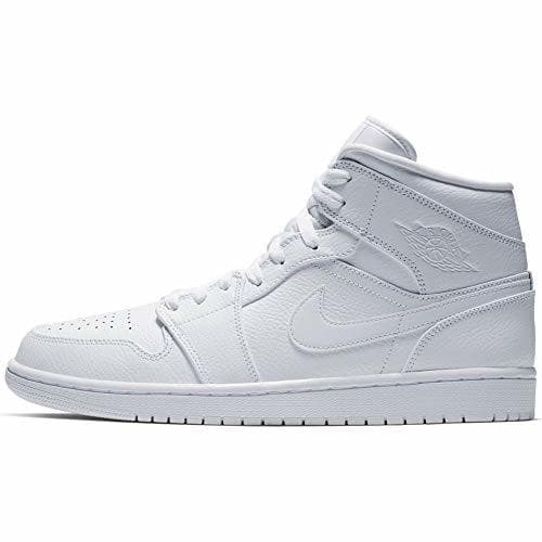 Fashion Nike Air Jordan 1 Mid, Zapatos de Baloncesto para Hombre, Blanco