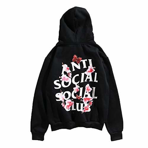 Elemento de la categoría hogar KRILY Sudadera con Capucha Social Antisocial Sudaderas con Capucha Unisex Estampado Ligero