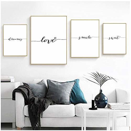 Home Love Smile Dream Sweet Canvas Poster and Prints Painting Wall Art Decorative