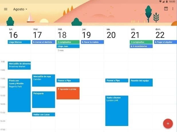 App Calendario de Google