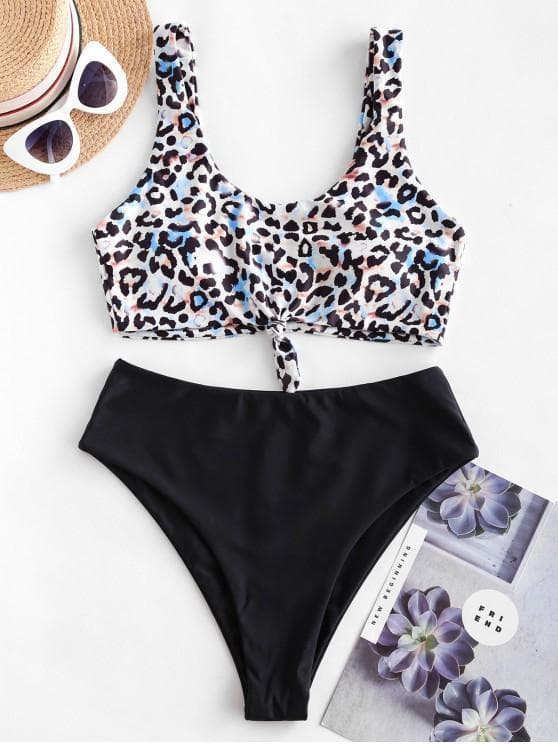 Producto ZAFUL Animal Print Atado Mix And Match Tankini Swimsuit