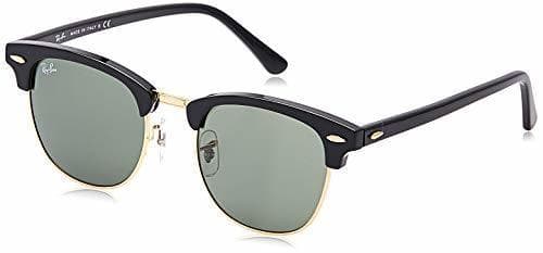 Moda Ray-Ban Clubmaster RB3016 W0365 - Gafas de sol para hombre, Negro