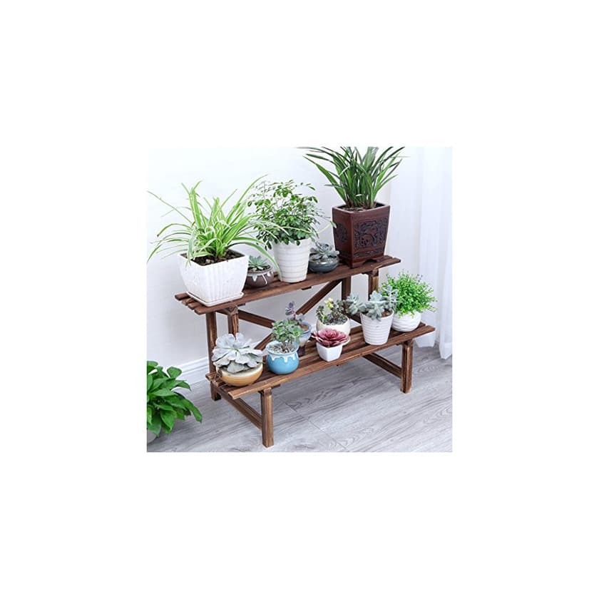 Producto Escalera de 2 Niveles Estantes de Flores/Plantas/Estante Exhibición de Plantas de Madera