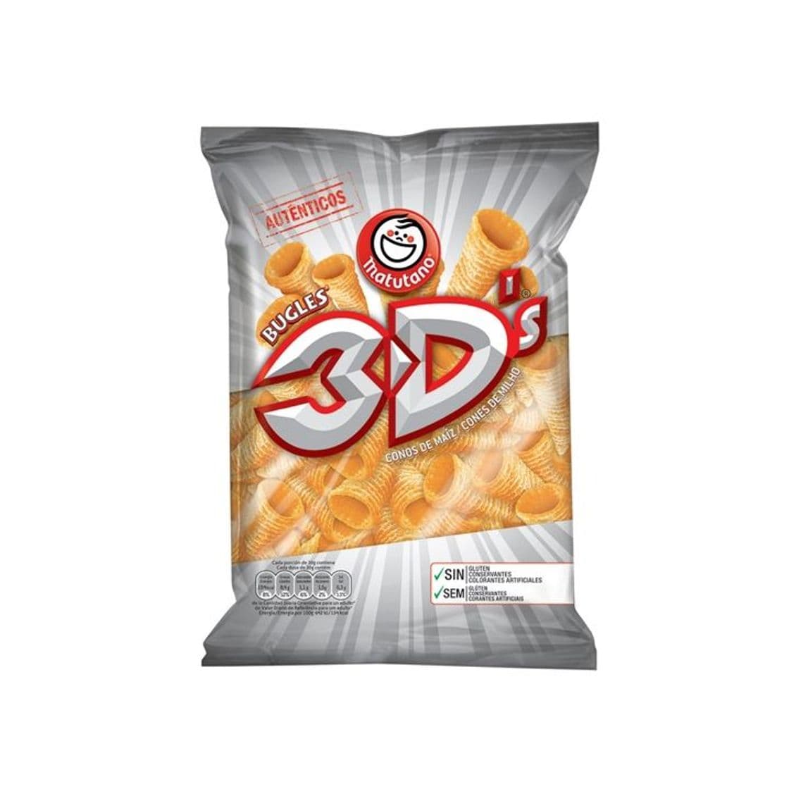 Producto Snacks 3D's Cones de Milho