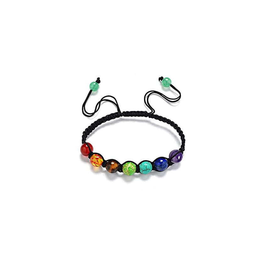 Fashion 7 chakras pulsera yoga jade ágata kundalini mujer terapias magneticas, curación energética