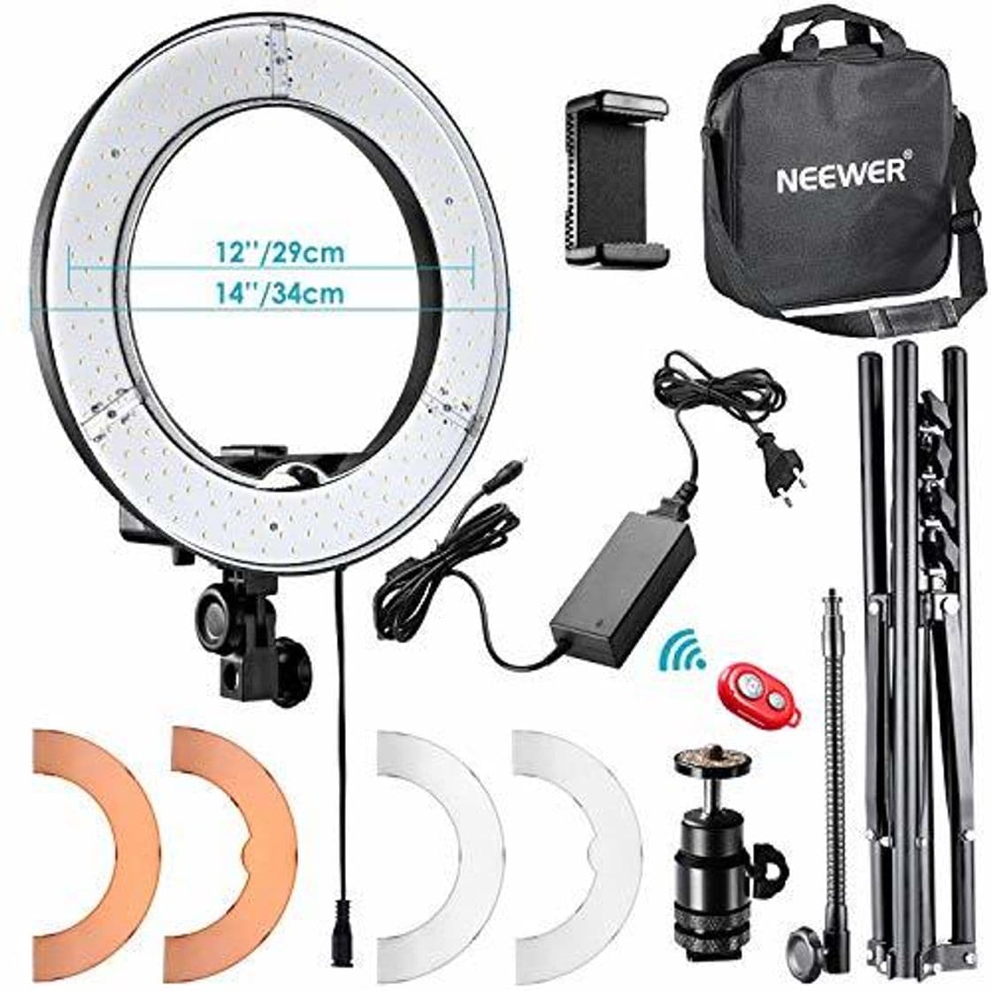 Electronic Neewer 36cm Exterior LED Anillo de Luz 36W 5500K con Soporte de