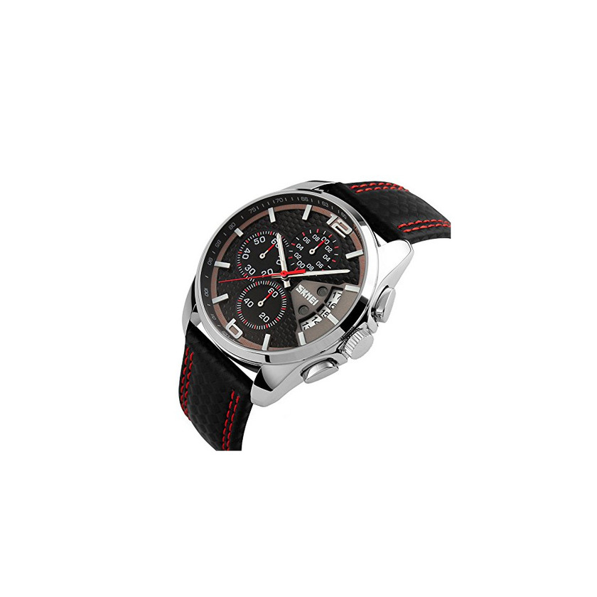 Fashion Reloj para hombre con correa de cuero