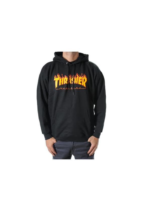 Moda Sudadera negra con capucha Thrasher Flame negro L