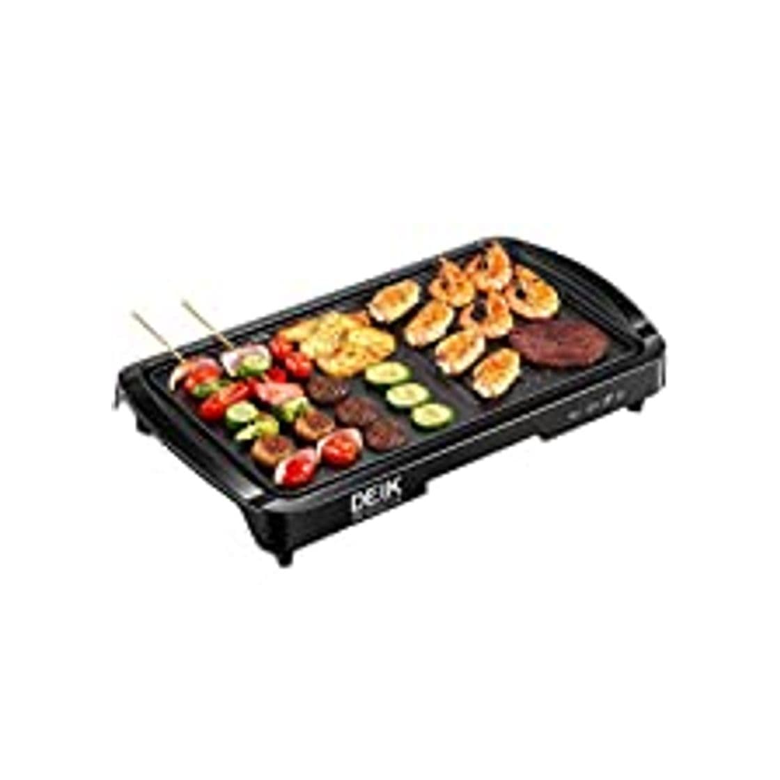 Producto IKICH Plancha de Asar Eléctrica, 2-en-1 1800W sin Humo Potente Parrilla Eléctrica