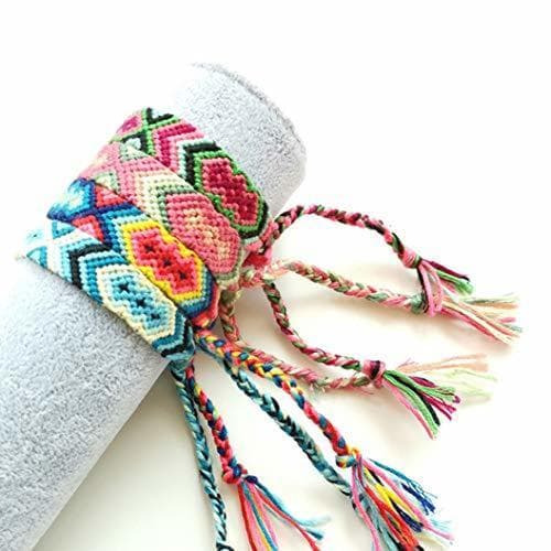 Beauty 4 Unids Pulsera Tejida Hecha A Mano Surtido Multicolor Trenzado Delicada Pulsera