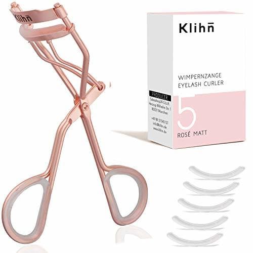 Belleza KLIHN - Exclusivo rizador de pestañas de oro rosa, con 5 recambios