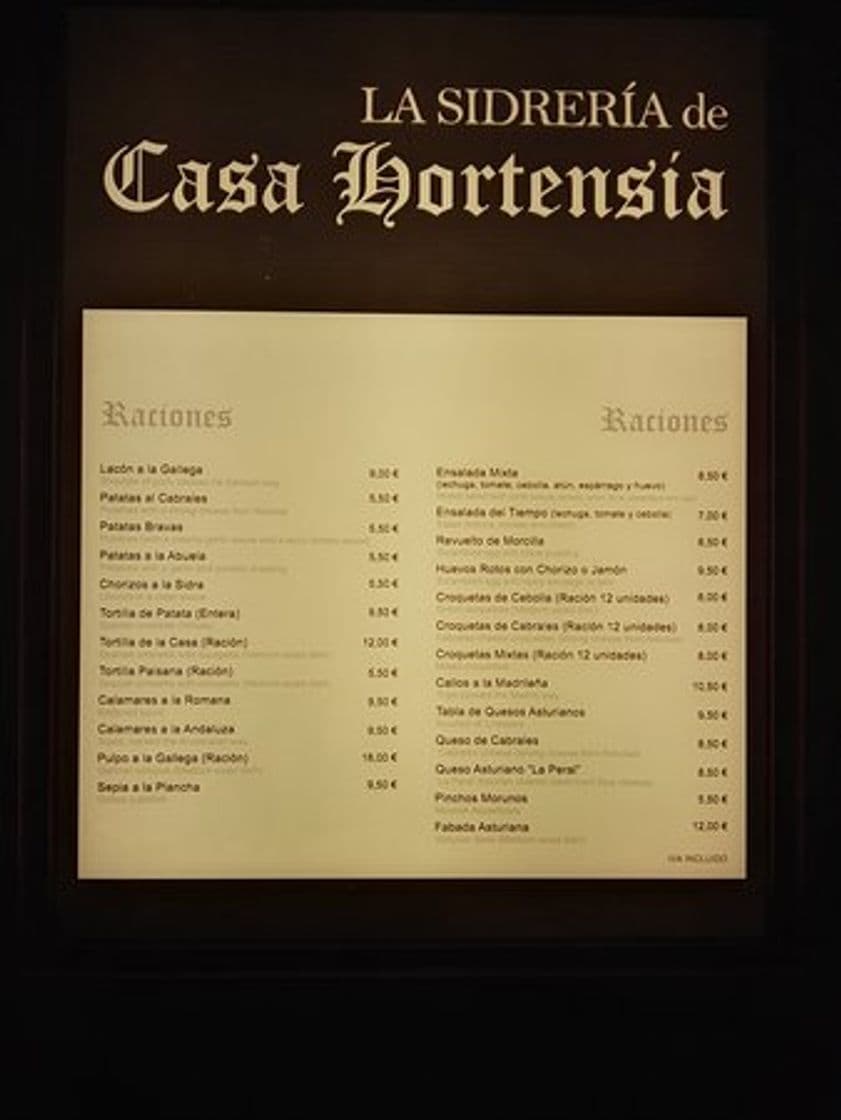 Restaurantes Casa Hortensia Restaurante & Sidrería