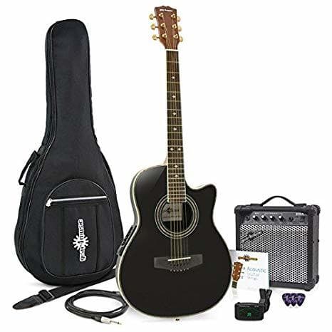 Fashion Set de Guitarra Electroacustica Roundback Negra