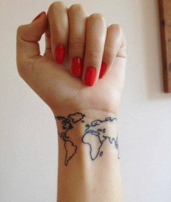 Moda World Map Tattoo