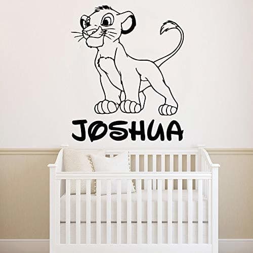 Lugar Gouc Cute Lion King Custom Name Wall Art Sticker para habitación de