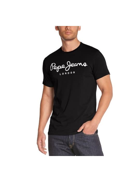 Moda Pepe Jeans Original Stretch PM501594 Camiseta, Negro