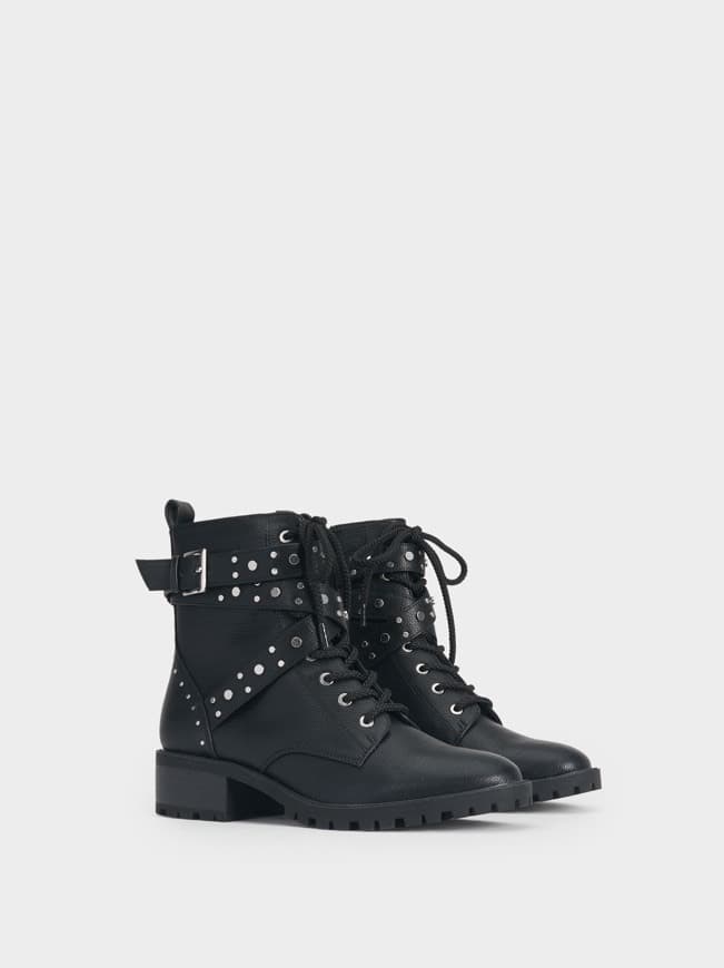 Fashion Botins Militares com Tachas