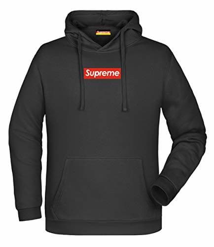 Moda Supreme Germany Hoodie Schwarz Logo Klein Rot/Weiss