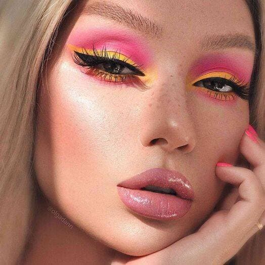 Fashion Pink+Yellow Eye Look