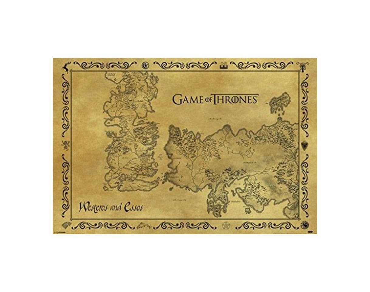 Home Game Of Thrones Poster con diseño Antique Map