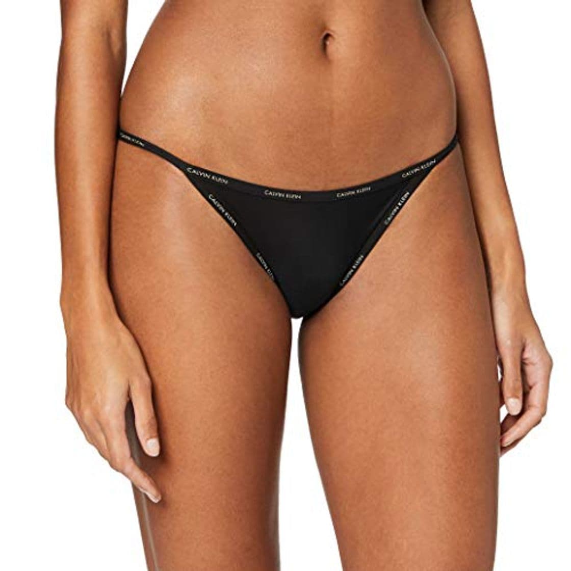 Moda Tommy Hilfiger Bikini String Tanga, Negro