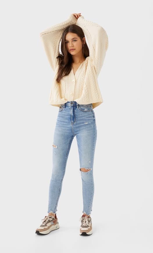 Moda Stradivarius- Jeans super high waist