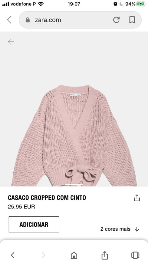 Fashion Casaco cropped c/ cinto 