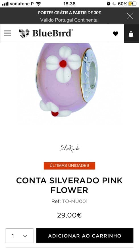 Moda Conta silverado - pink flower 