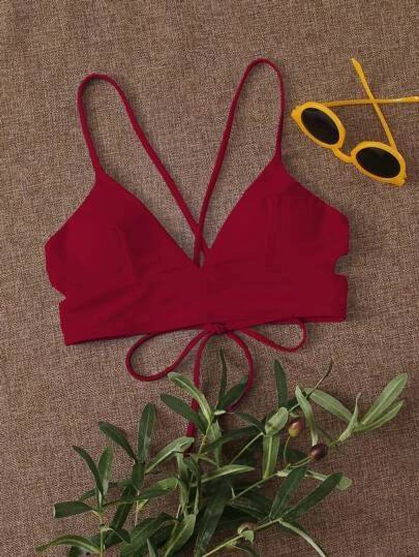 Fashion Cut-out Tie Back Bikini Top