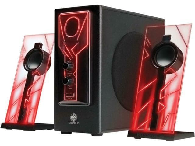 Fashion GOgroove BassPULSE 2.1 Computer Speakers with Red LED Glow L