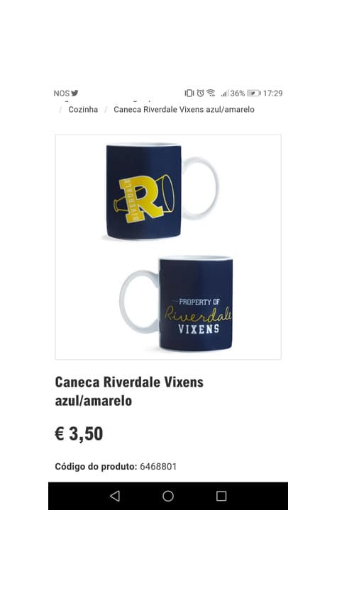 Producto Caneca Riverdale vixens azul/amarelo