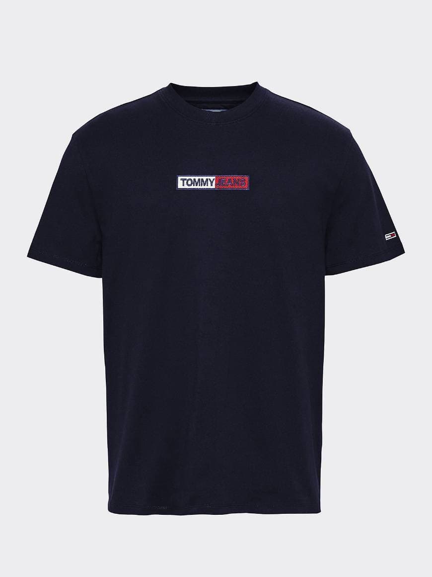 Fashion T-Shirt mit aufgesticktem Box-Logo | BLACK | Tommy Hilfiger