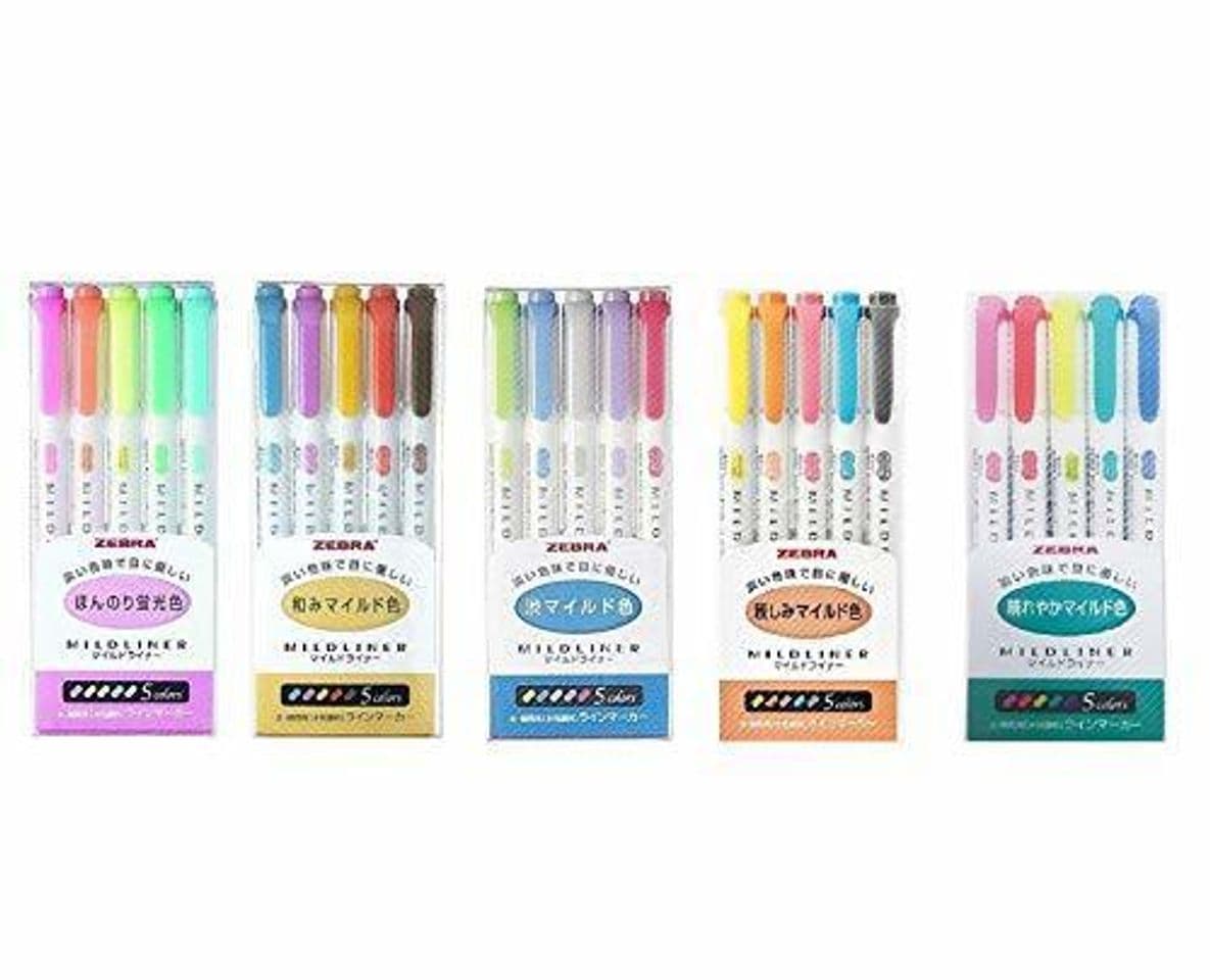 Producto Zebra Mildliner Mild Liner Highlighters 5 x 5 Set