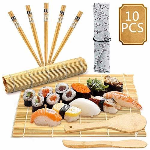 Home BESTZY 10pcs Kit para Hacer Sushi de Bambú Preparar Sushi Fácil Y