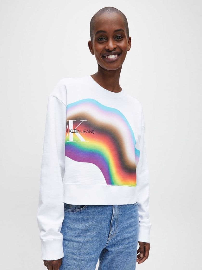 Product Cropped Organic Cotton Sweatshirt - PRIDE CALVIN KLEIN