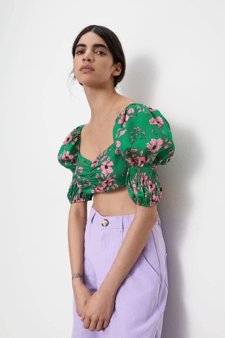 Product crop top floral zara