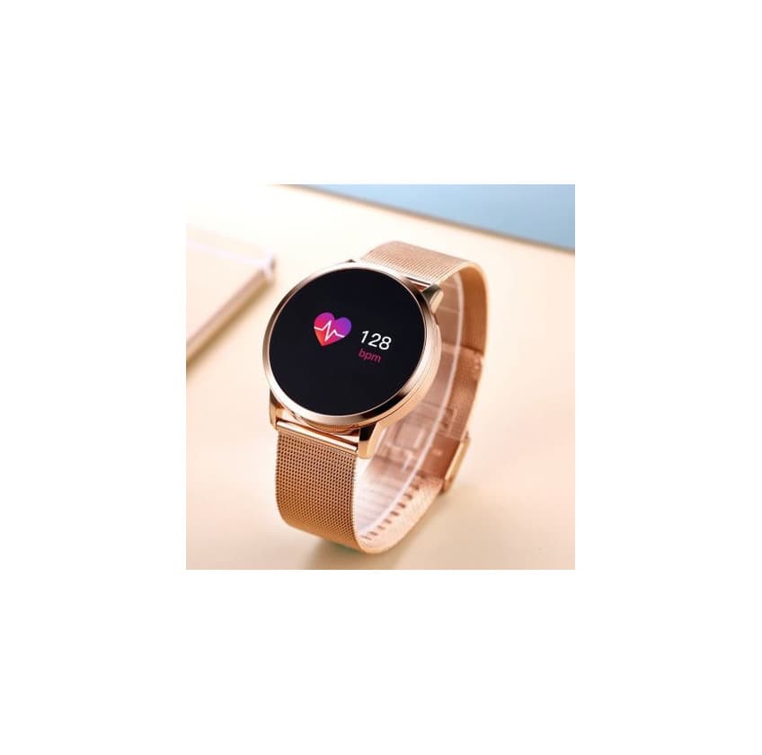 Moda Smartwatch Mujer Rosa Impermeable Reloj Inteligente Elegante Fitness con Monitor Impermeable IP67