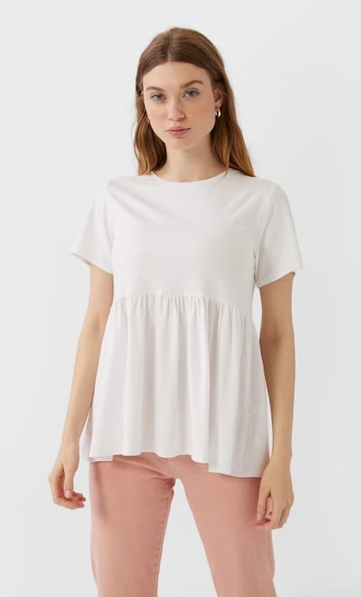 Moda T-shirt básica de peplum  