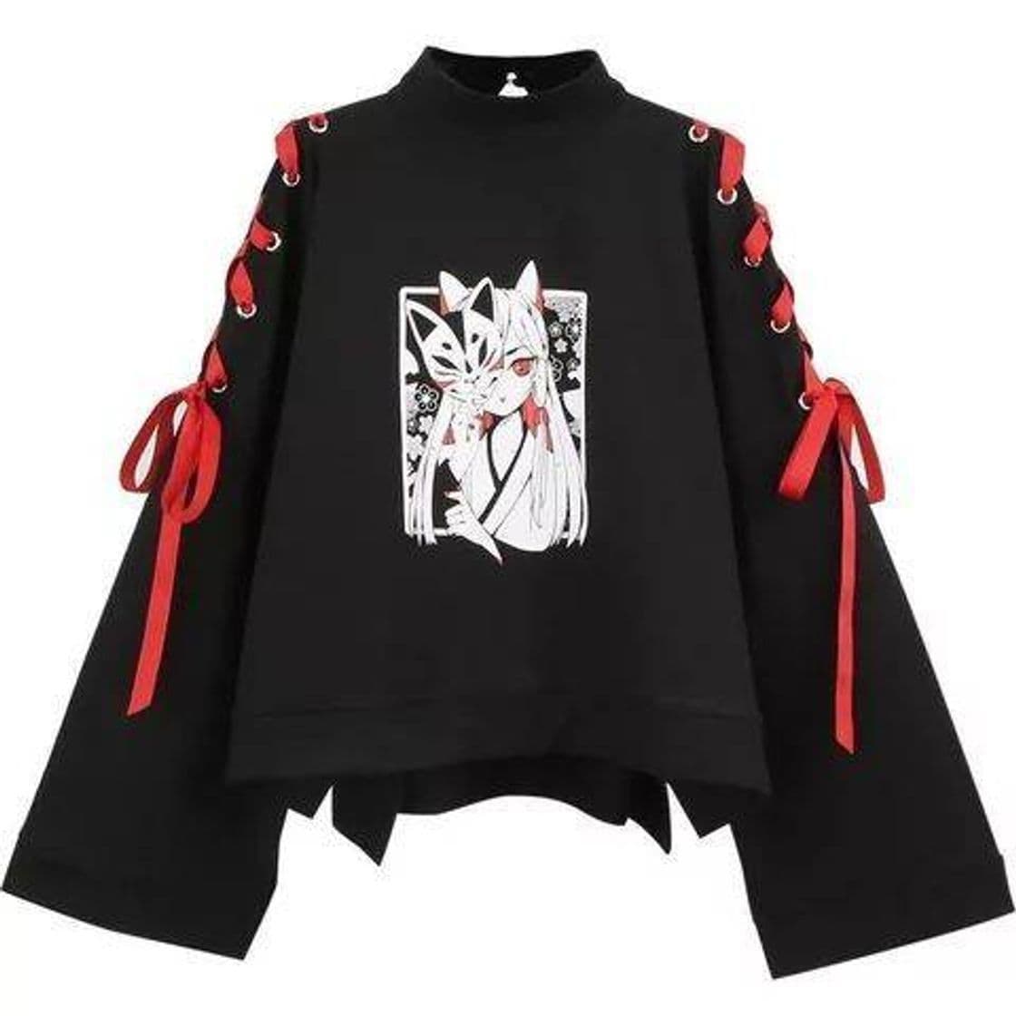 Fashion sudadera de anime con cintas cruzadas