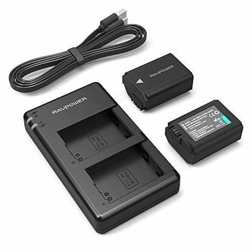 Electrónica NP-FW50 Cargador Bateria Sony RAVPower 1100mAh de 2 Batería Recargable Compatible con