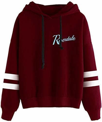 Moda EMILYLE Riverdale Serpiente Sudadera con Capucha Rayado Manga Larga Moda para Mujeres.