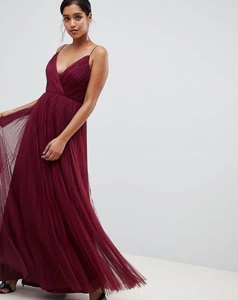 Producto Fuller Bust cami pleat tulle maxi dress