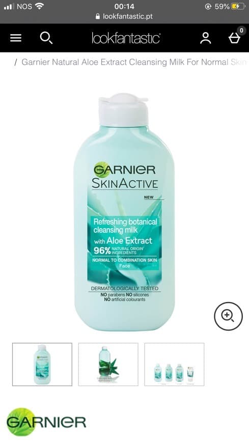 Product Tónico de limpeza com gel de Aloe Vera