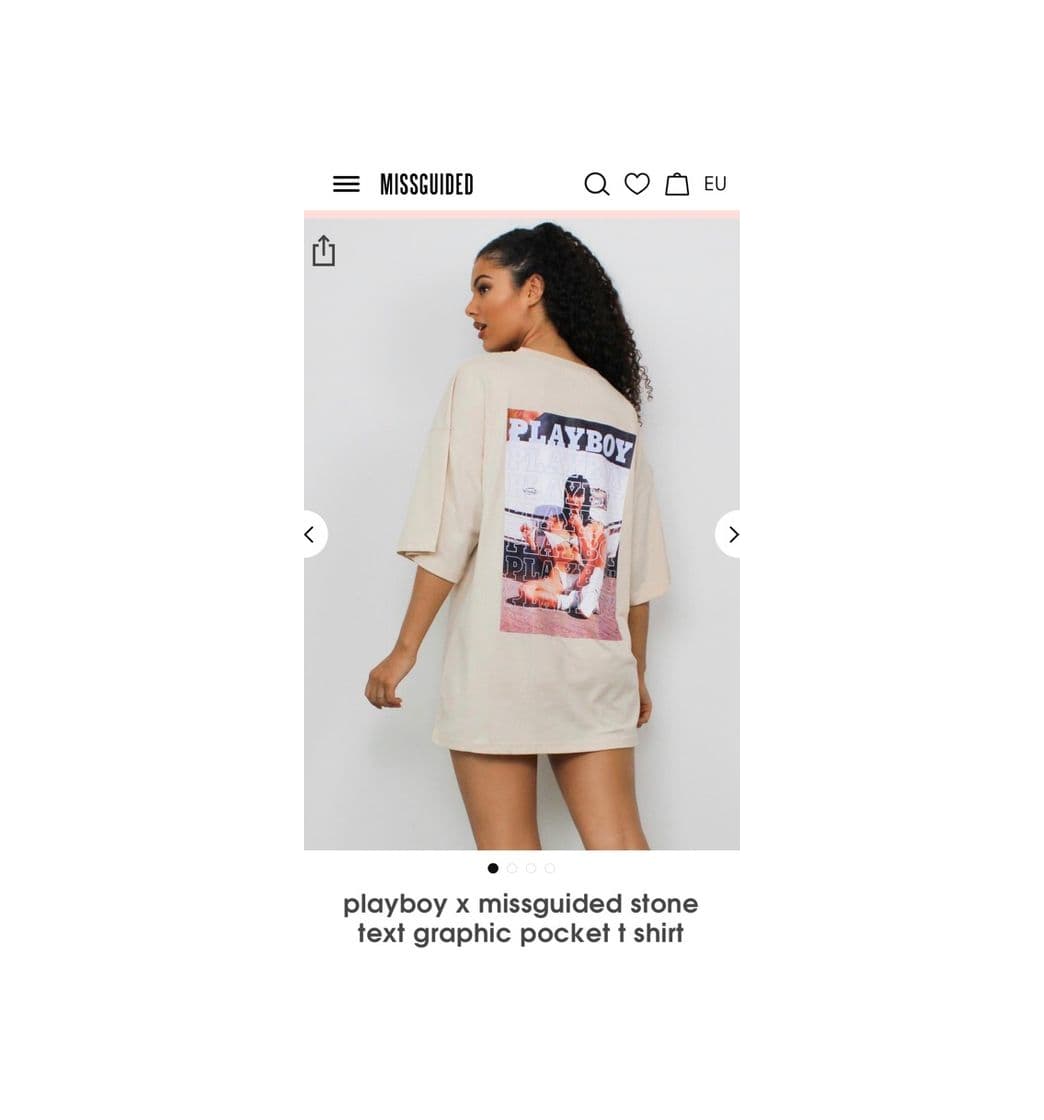 Producto Playboy x Missguided Stone Text Graphic Pocket T Shirt