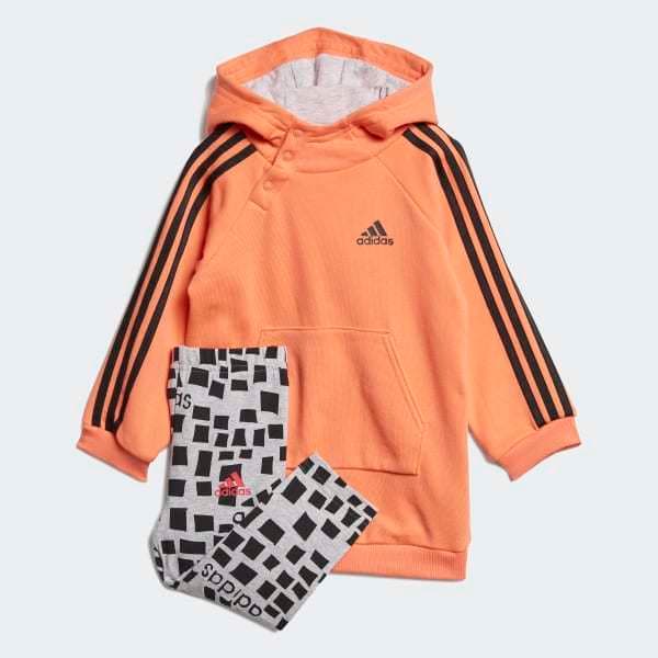 Fashion adidas Conjunto de Vestido com Capuz - Laranja | adidas Portugal