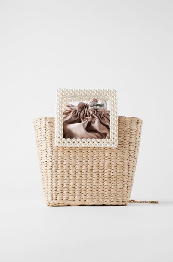 Product Basket bag with faux pearl hands- Zara 