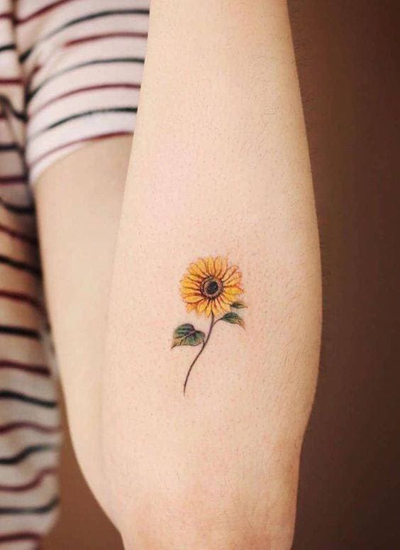 Fashion Tatuagem pequena: girassol