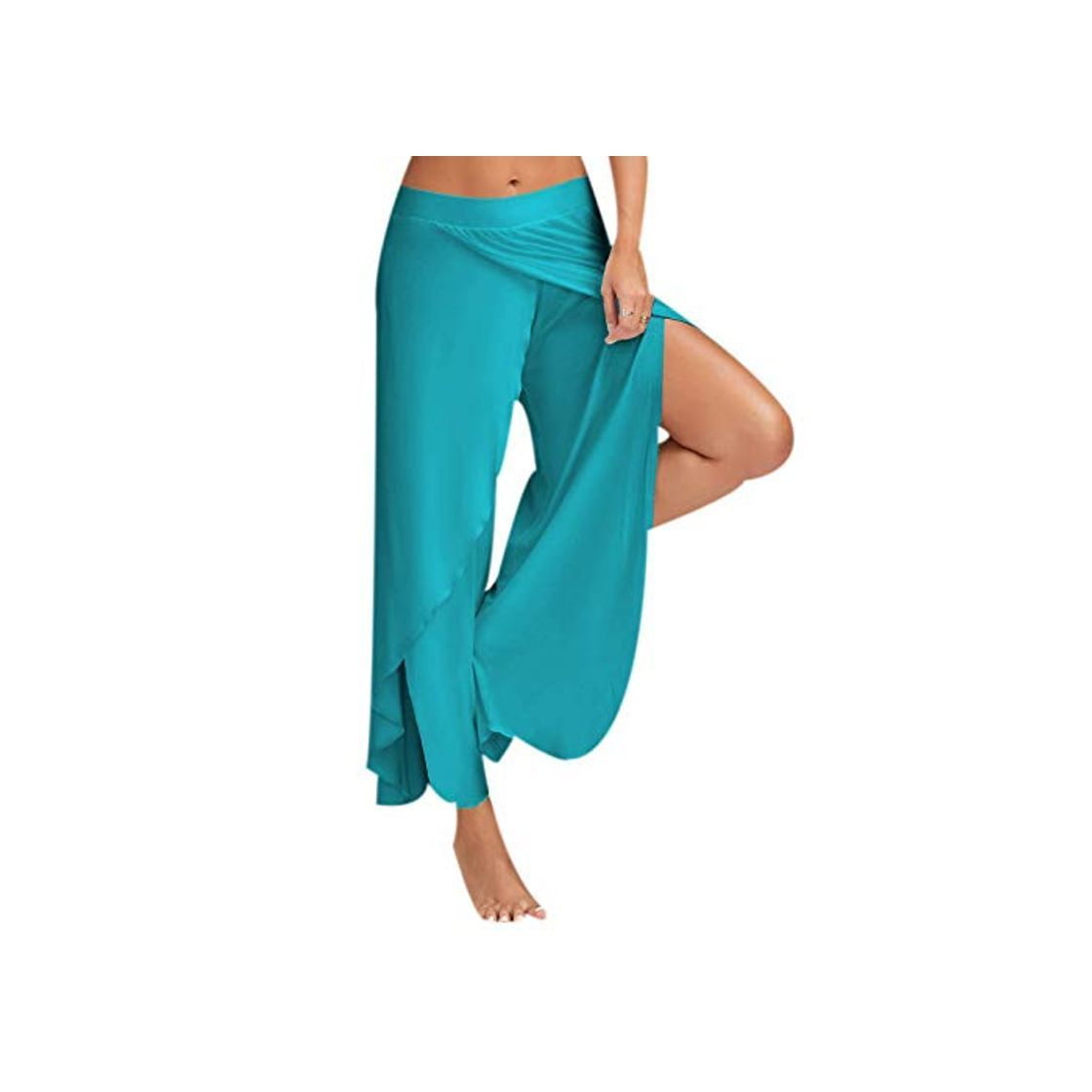 Product Bebling Pantalones de harén para Mujeres Pantalón de chándal con Abertura Lateral