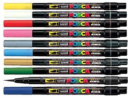 Lugar Uni Posca PCF-350 Assorted Colour Pack Paint Marker Pen 0.1-10mm Brush Nib