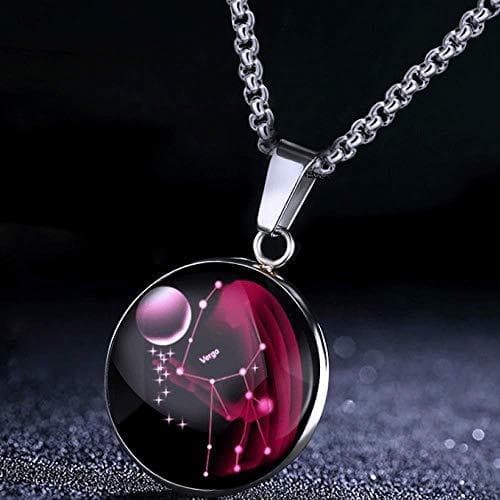 Producto Titanio Acero Chica 12 Constelación Collar Colgante Astrología Galaxy Estrellas Símbolo